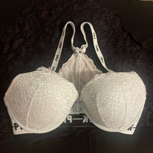 Victoria Secret PINK, Date Push-up, Pigeonnant Rendezvous, razorback bra. 34DD.